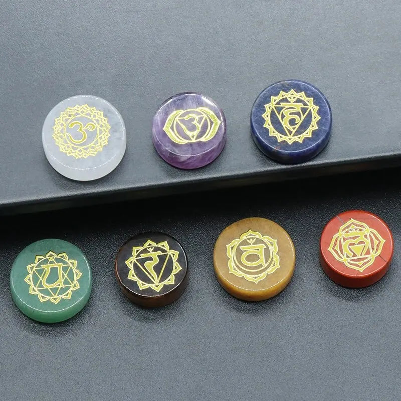 SPIRITUAL AURA – 7 Chakra Amethyst Quartz Energy Engraved Healing Beads