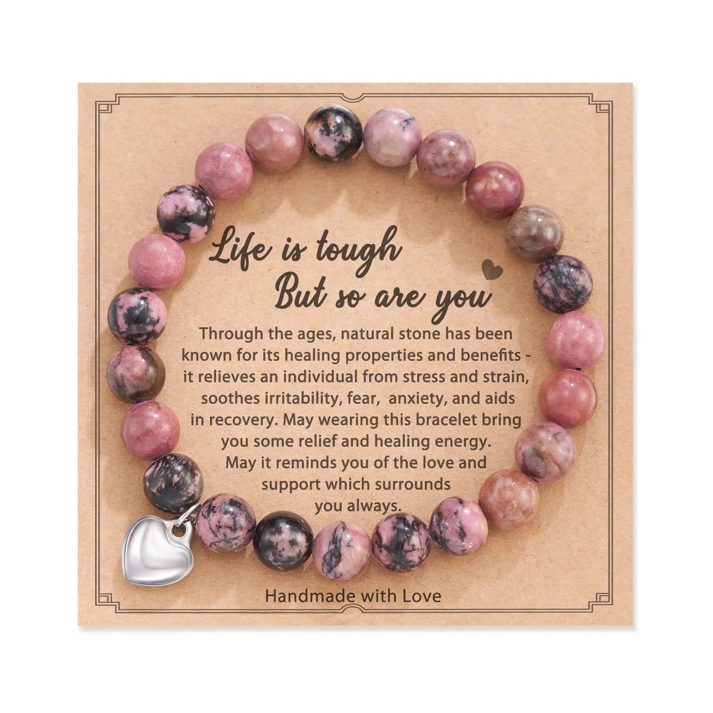 SPIRIT EMBRACE – Pink Zebra Jasper Crystal Healing Bracelet for Women