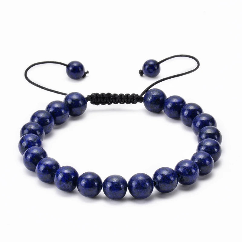 PRIMAL GUARD – Handmade Adjustable Tiger Eye & Lava Rock Woven Bangle
