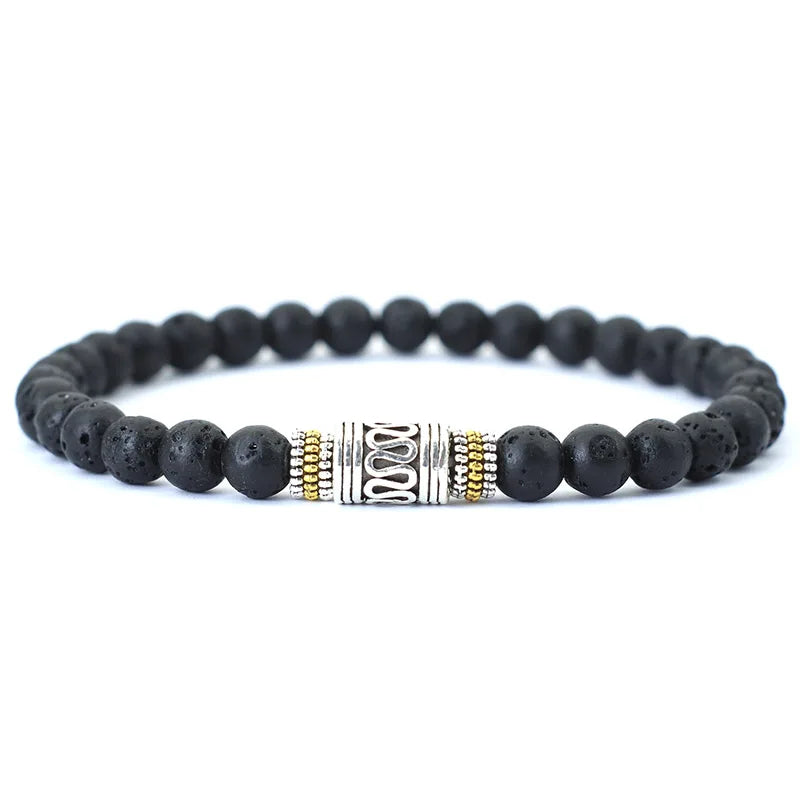 INNER FIRE – Minimalist 6mm Natural Stone Sanskrit Meditation Bracelet
