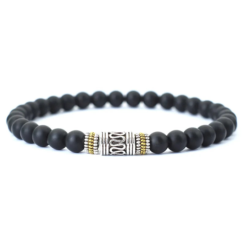INNER FIRE – Minimalist 6mm Natural Stone Sanskrit Meditation Bracelet