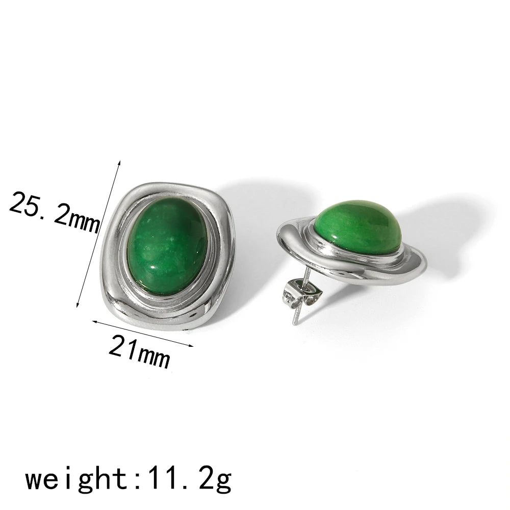 GOLDEN GODDESS – Statement Tiger Eye & Pearl Waterproof Stud Earrings for Women