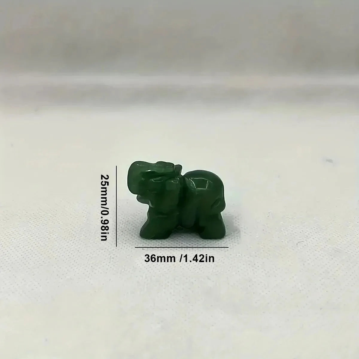 LUCK’S GUARDIAN – Hand Carved Green Aventurine Jade Elephant Totem