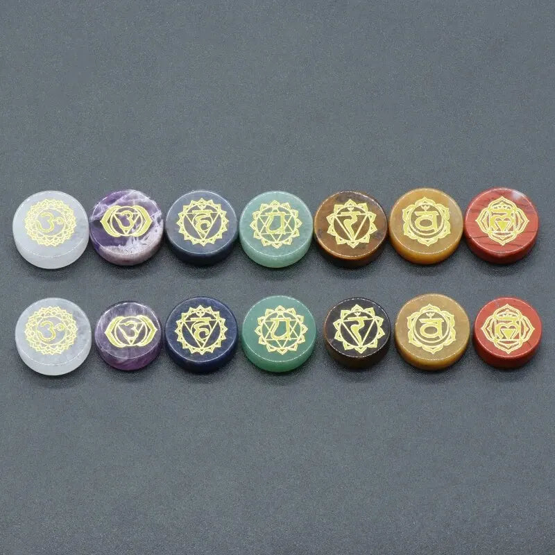 SPIRITUAL AURA – 7 Chakra Amethyst Quartz Energy Engraved Healing Beads