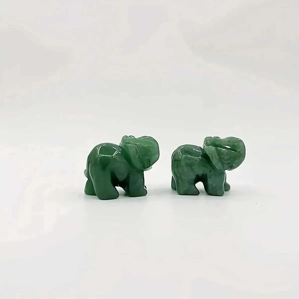 LUCK’S GUARDIAN – Hand Carved Green Aventurine Jade Elephant Totem