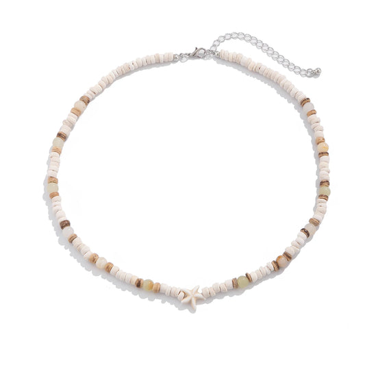 TIDEWALKER – Coconut Husk Wood Beads & Starfish Bohemian Choker