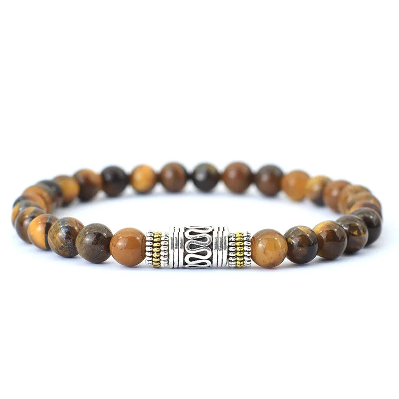 INNER FIRE – Minimalist 6mm Natural Stone Sanskrit Meditation Bracelet