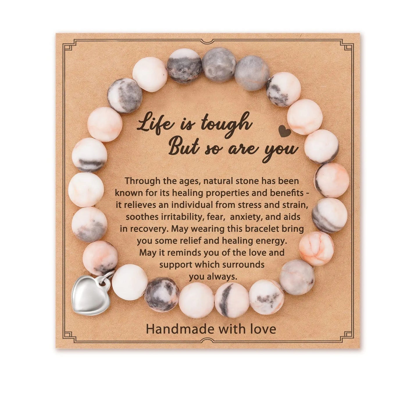 SPIRIT EMBRACE – Pink Zebra Jasper Crystal Healing Bracelet for Women