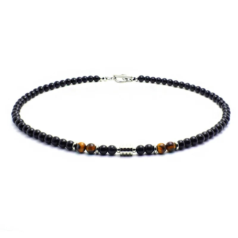LEGEND'S CHAIN – Steel & Natural Tiger Eye Power Necklace for Men
