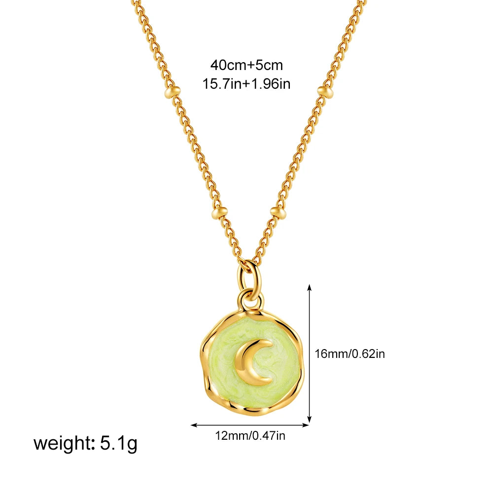 EDGEWAY – Punk Geometric Enamel & Natural Stone Pendant Statement Collar Necklace