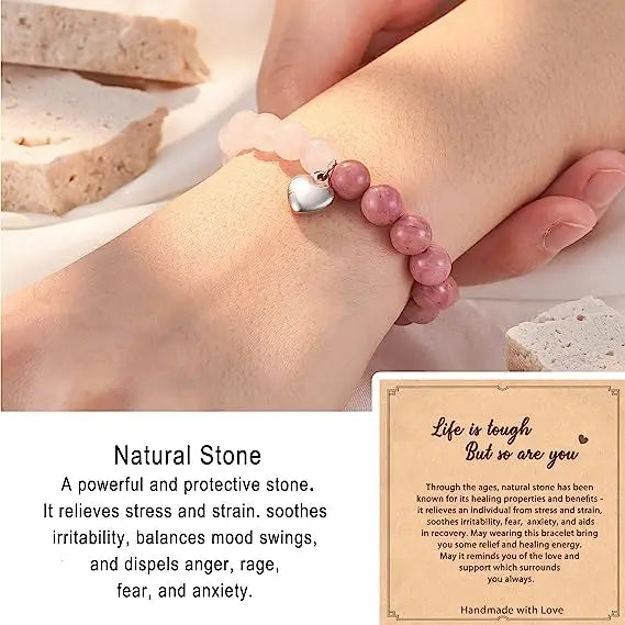 SPIRIT EMBRACE – Pink Zebra Jasper Crystal Healing Bracelet for Women