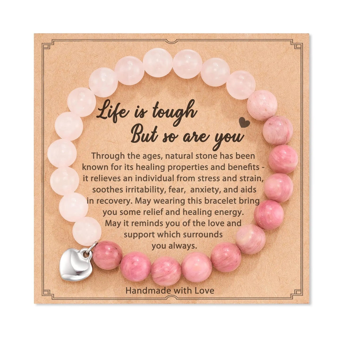 SPIRIT EMBRACE – Pink Zebra Jasper Crystal Healing Bracelet for Women
