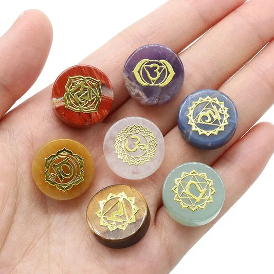 SPIRITUAL AURA – 7 Chakra Amethyst Quartz Energy Engraved Healing Beads