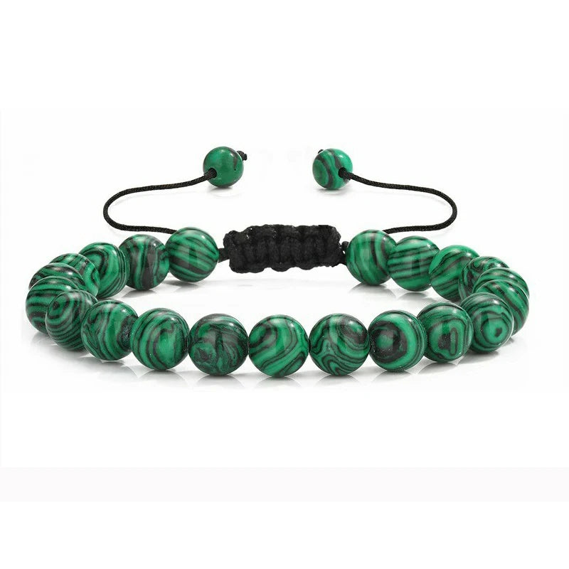 PRIMAL GUARD – Handmade Adjustable Tiger Eye & Lava Rock Woven Bangle