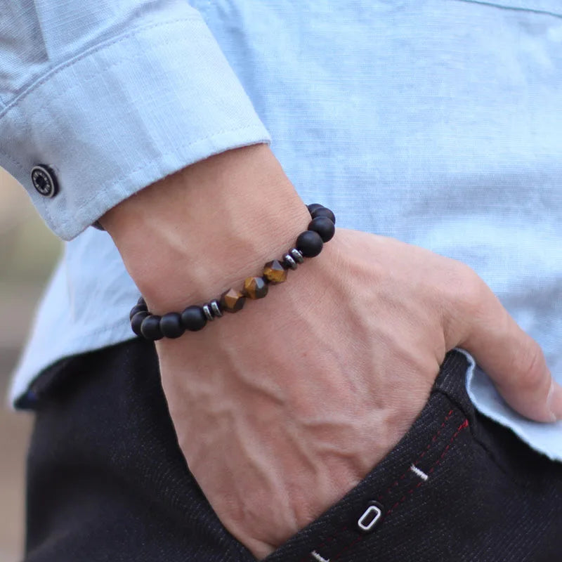 NIGHT VISION – Black Onyx, Tiger Eye & Sodalite Power Bracelet for Men