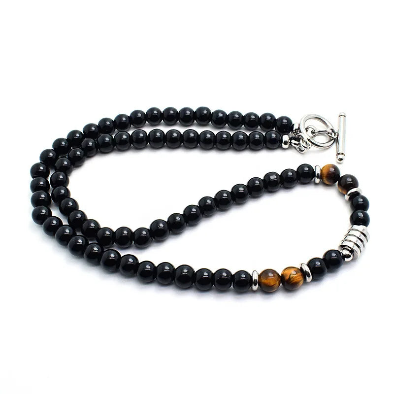 LEGEND'S CHAIN – Steel & Natural Tiger Eye Power Necklace for Men